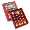 Fork Christmas Spoon Set Utensils Dessert Stainless Steel Xmas Party Gift Decor