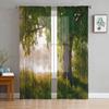 Arbor Baum See Landschaft Voile Vorhang Wohnzimmer Transparent Tüll Fenster Vorhänge Schlafzimmer Zubehör Dekor Durchsichtig Hergestellt aus Polyester Flächenbehandlung