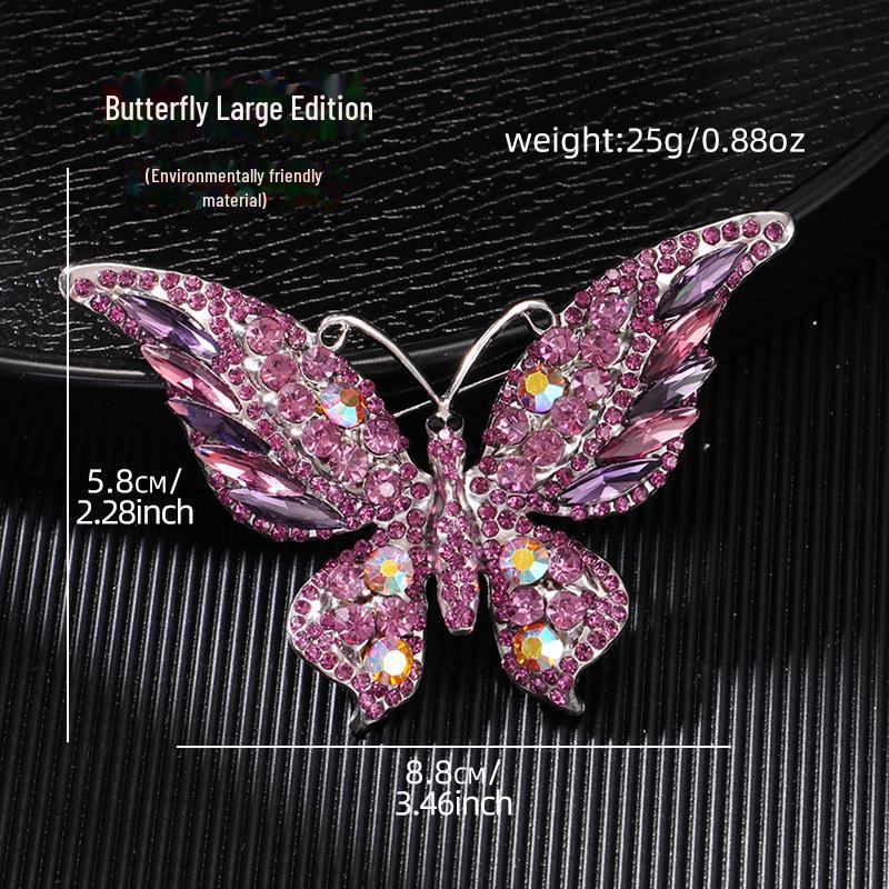 Ekologická luxusní vintage brož s krystalovým diamantovým motýlem pro ženy - Módní hmyzí doplněk