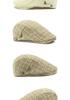 Men's Straw Hat Beret: Spring/Summer Sun Protection, Retro Duckbill Newsboy Cap.