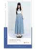 Hong Kong Retro Literary Denim Midi Skirt: Women's 2025 High-Waist A-Line Umbrella Design for Spring/Summer