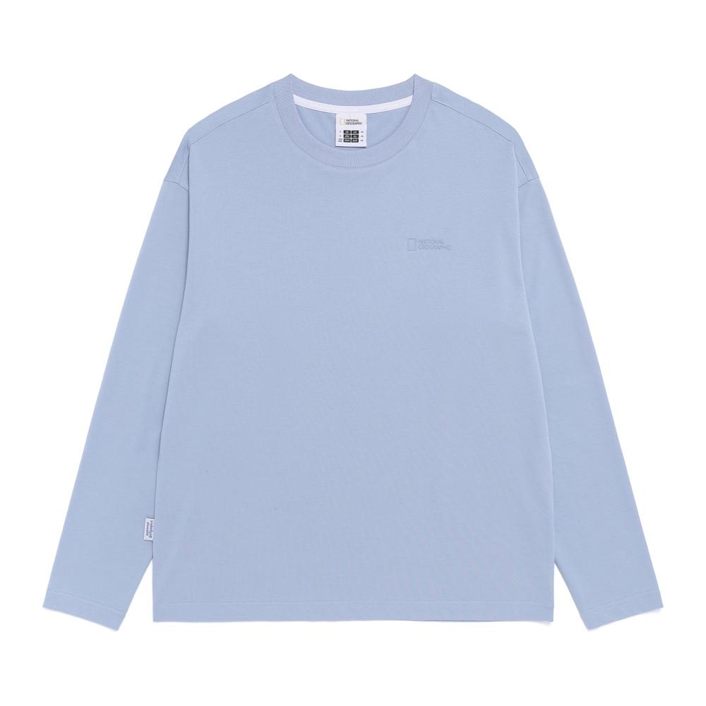 NATIONALGEOGRAPHIC N265Uts901 Supima Semi-Overfit Long Sleeve T-Shirt Storm Blue