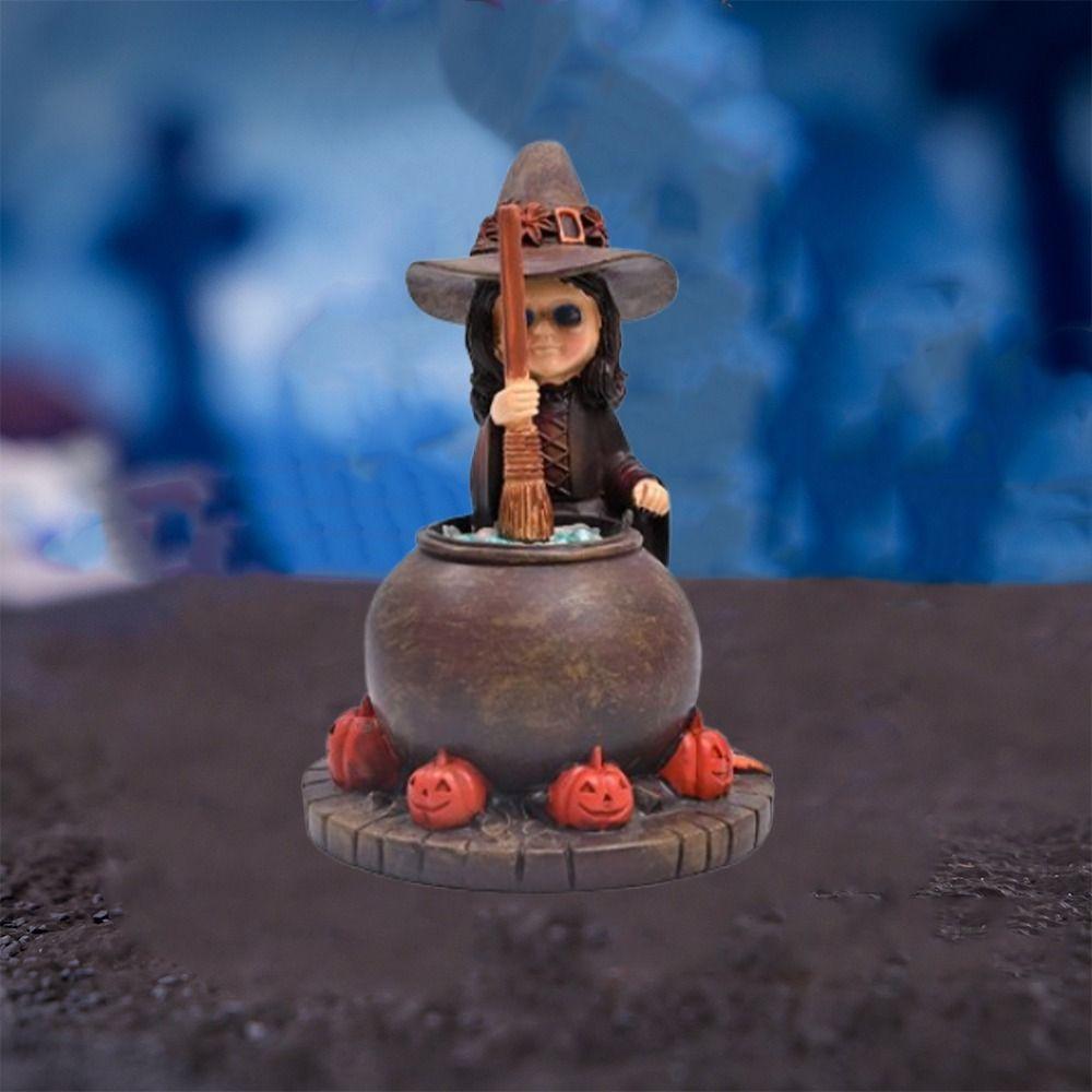 Scary Halloween Pumpkin Witch Statues Resin Happy Halloween Decoration  Halloween Party Decorations