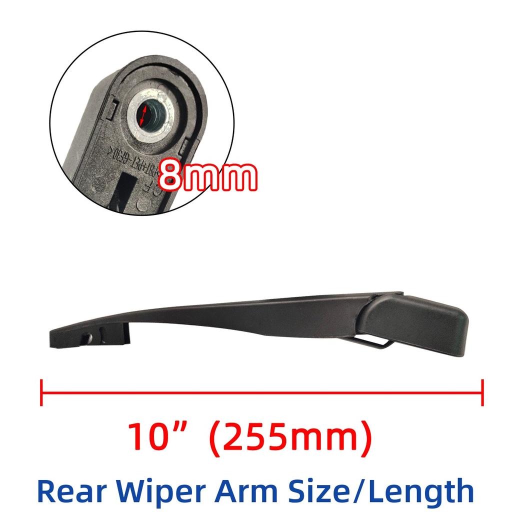 10" 250mm Rear Wiper Blade & Arm Set Kit For Suzuki Swift Hatchback 2005-2018 Windshield Windscreen Tailgate Window Rain Brush