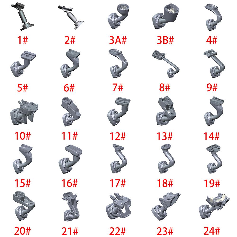 Univerzální držák zpětného zrcátka s malou hlavou pro různé modely aut