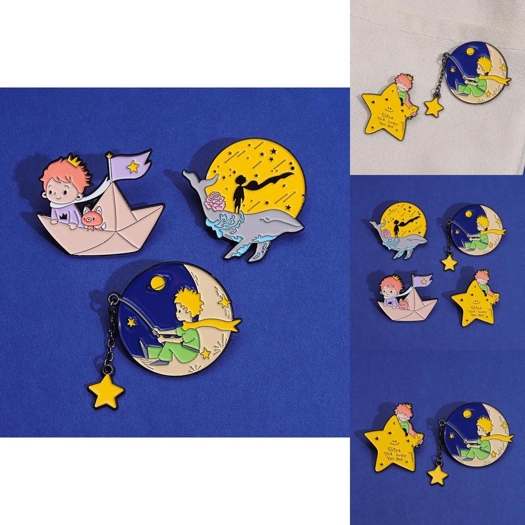 Charming The Little Prince Cartoon Brooch Stunning Metal Badge For Bags Gifts
