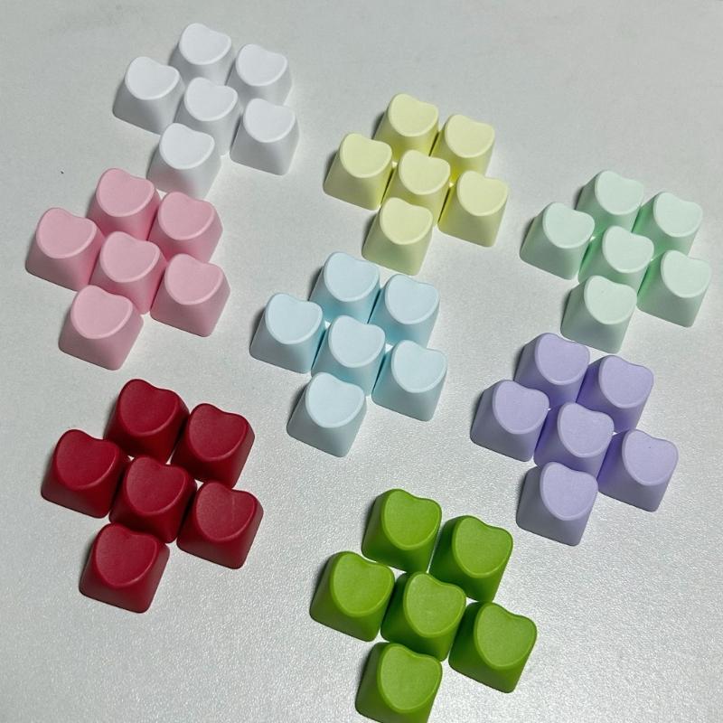 10PCS Heart Shape Keycaps 1U Layout Ergonomic PBT Construction for Mechanical Keyboards