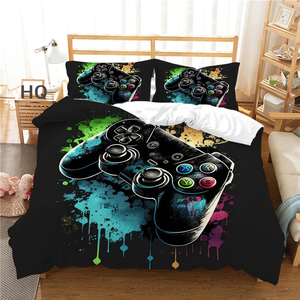 Gamepad Spielekonsole Serie Kissenbezug Bettbezug Zwei- oder Dreiteiliges Set 3D Digitaldruck