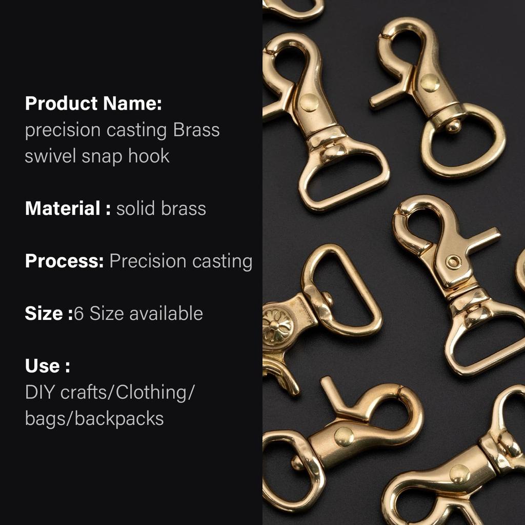 WUTA Brass Keychain with Rotating Snap for DIY Leather and More 5-Piece Hooks, 12mm, Crafts, Crafts,