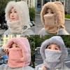 Winter Warm Lei Feng Hat, Windproof Face Shield, Fleece Cold-proof Face Mask, Neck Scarf Integrated Cycling Windproof Hat