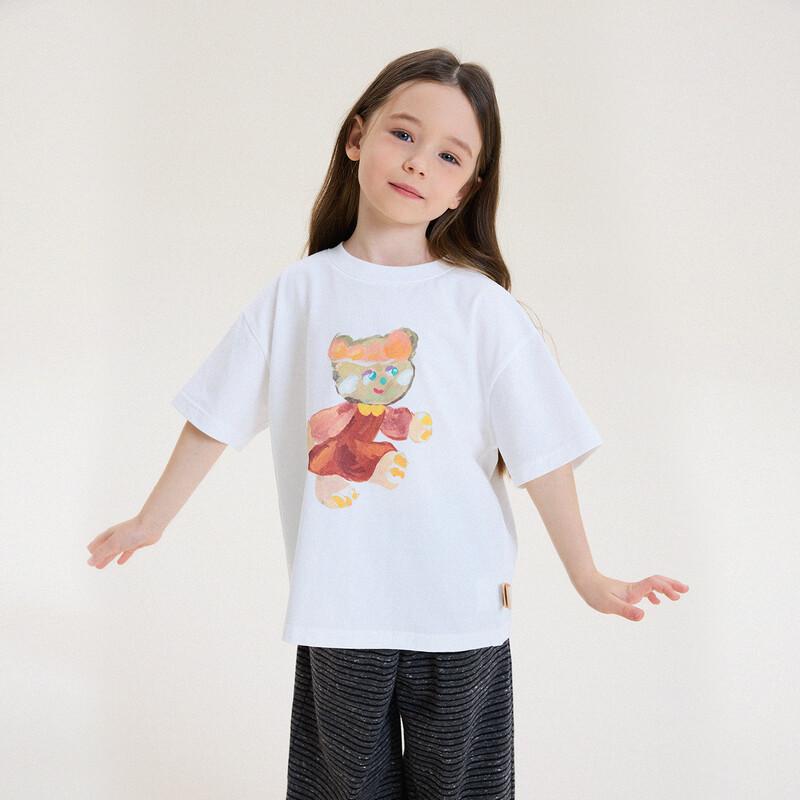 Yun'er Ma Girls' Cartoon Print Cotton T-Shirt