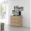 Commode CHELSEA 3 Tiroirs - Couleur chene - L 77,2 x P 42 x H 79,9 cm