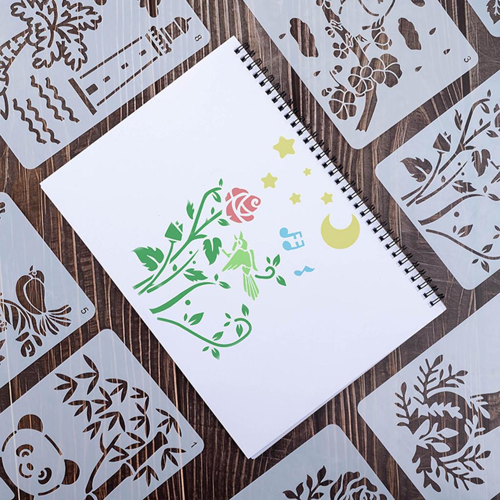 24PCS Rectangle Hollow Painting Templates for DIY Album Border Ruler Scrapbook Art Tool