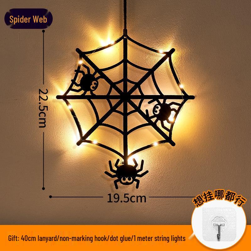 Halloween Hanging Pumpkin Lanterns with String Lights - Festive Scene Décor & Luminous Props