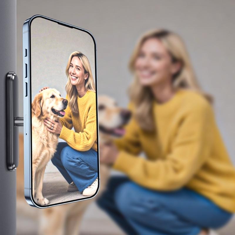 Magnetic Base Phone Mount Bracket Universal for Most Mobile Phone Rotating Aluminum Stand Holder for GYM Metal Surfaces