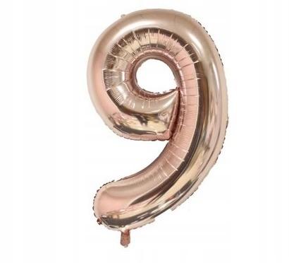 Number Nine 9 Foil Balloon Rose Gold, 100cm