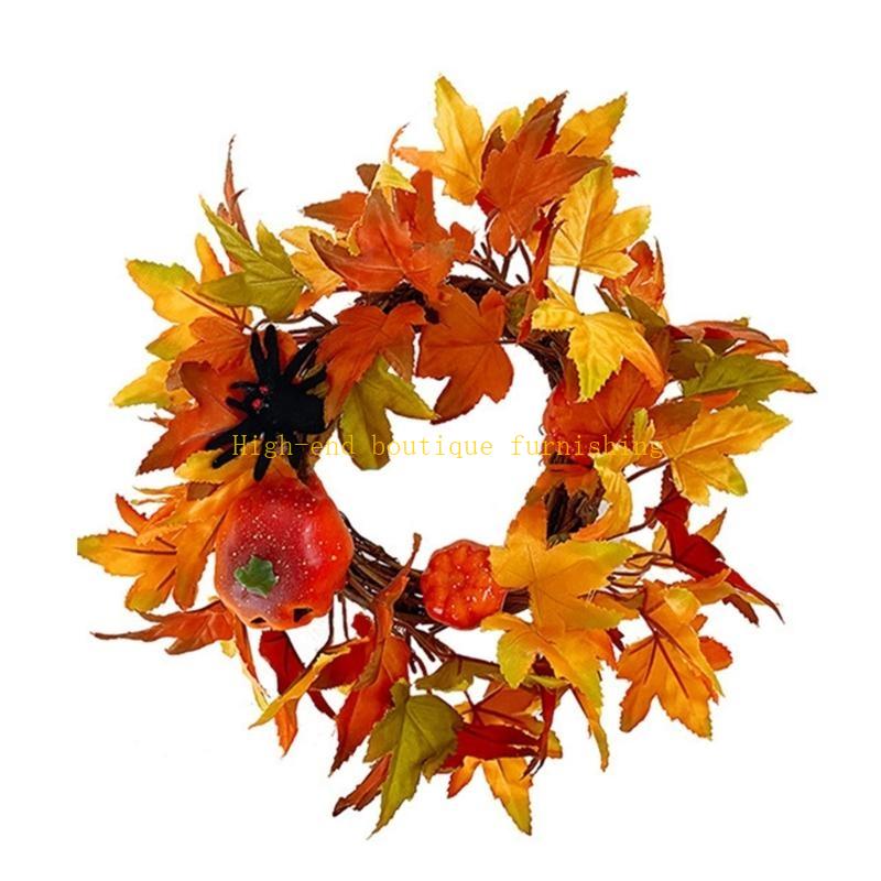 Осенний венок из кленовых листьев, подвеска, осенние декоративные поделки