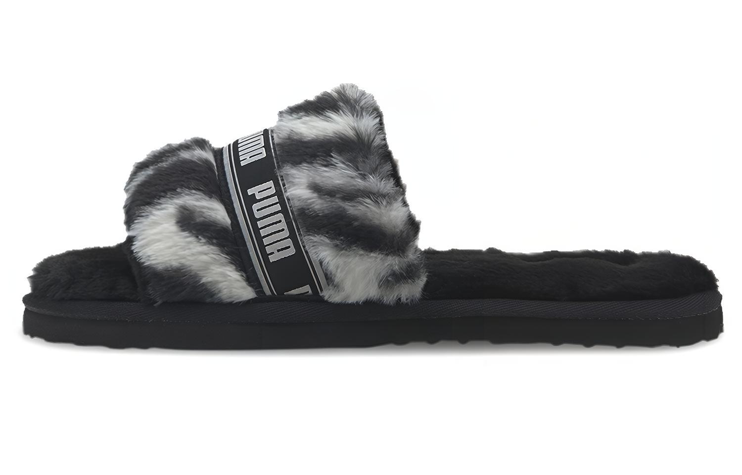 PUMA Fluff Slide  Wild Black  Women s 385276-01 35.5