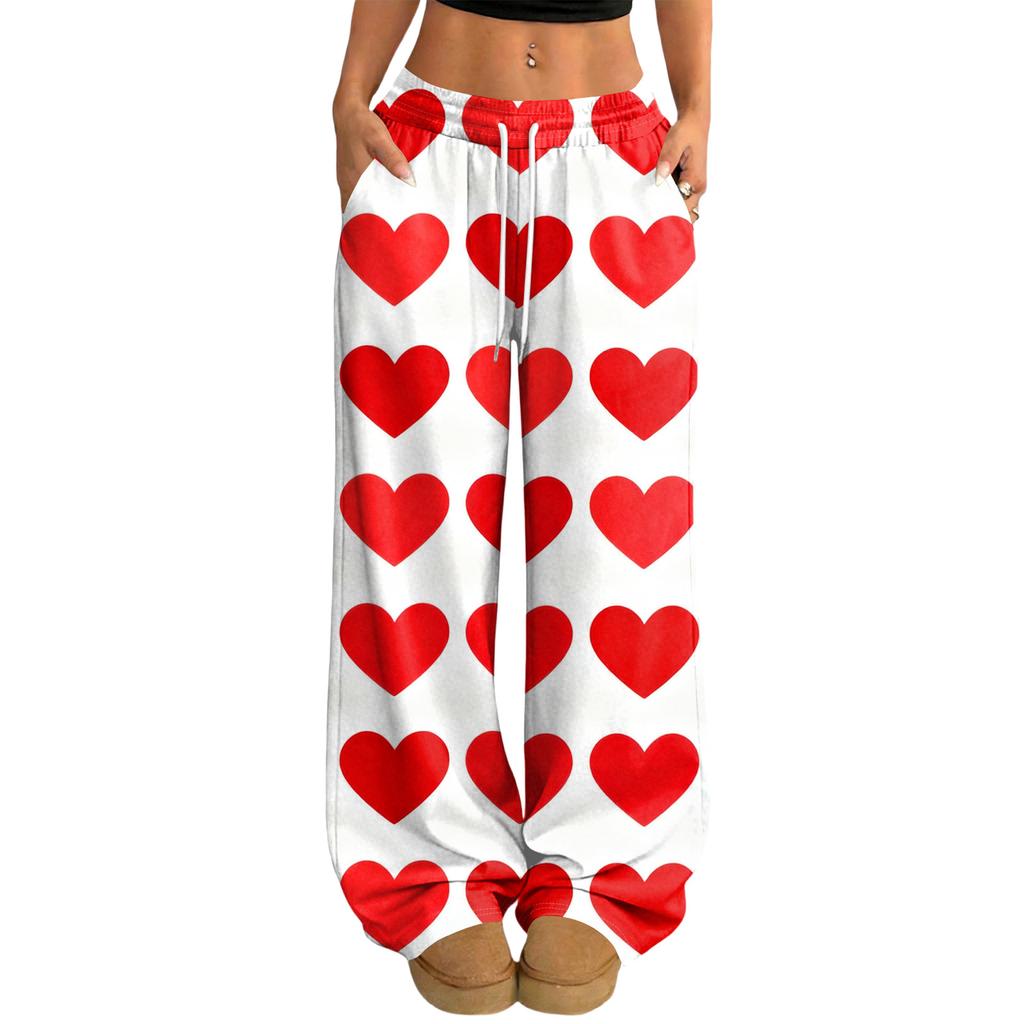 Women's Casual And Fashionable  Elastic Waist Loose Wide Leg Pants