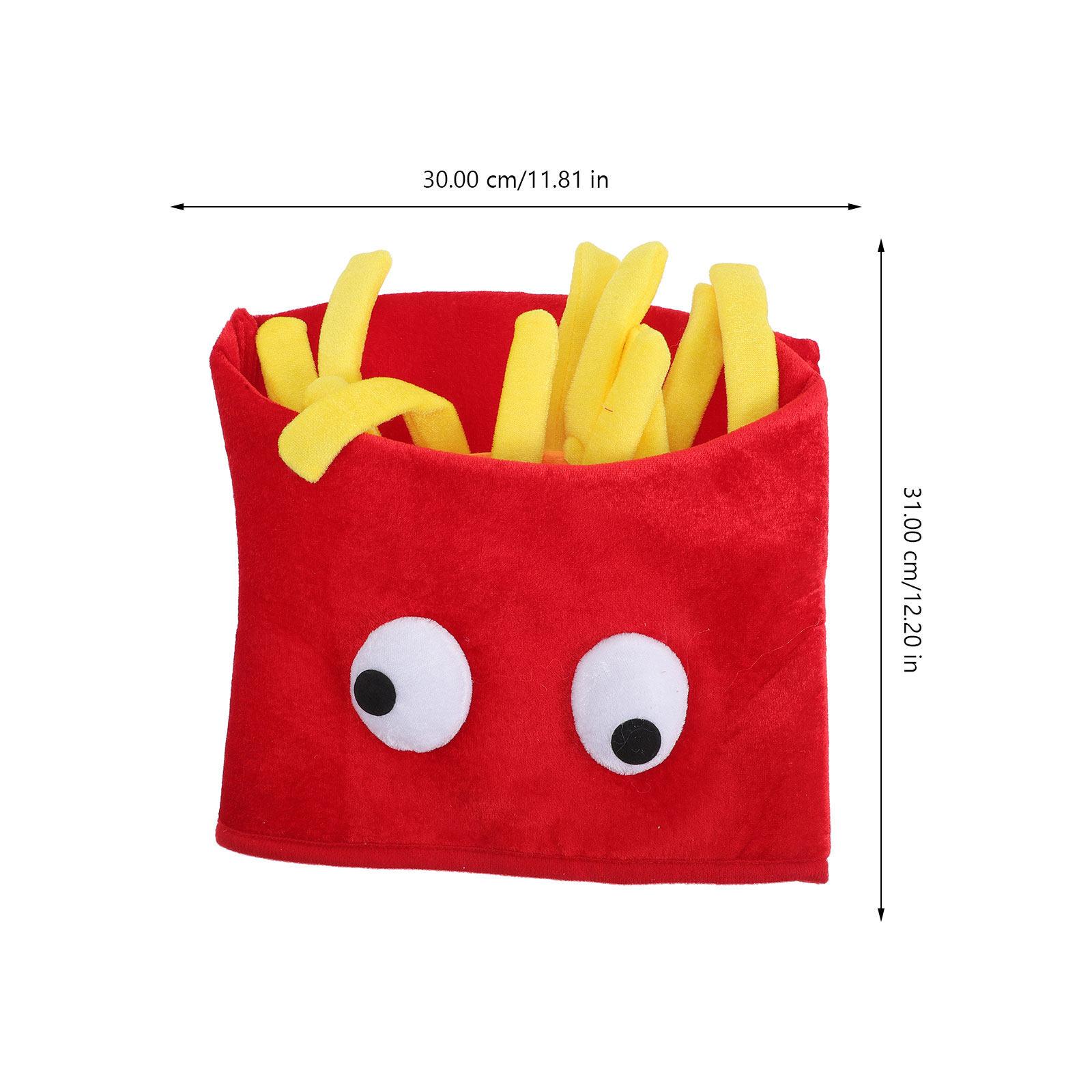 

French Fries Hat Cartoon Funny Cosplay Party Headwear Carnival Costume Photo Prop Role Play Cap French Fries Shape Hat