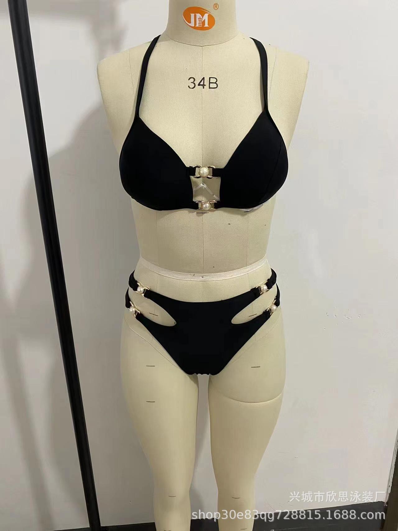Years hard bag split women s swimsuit, European and American sexy hollow split bikini S