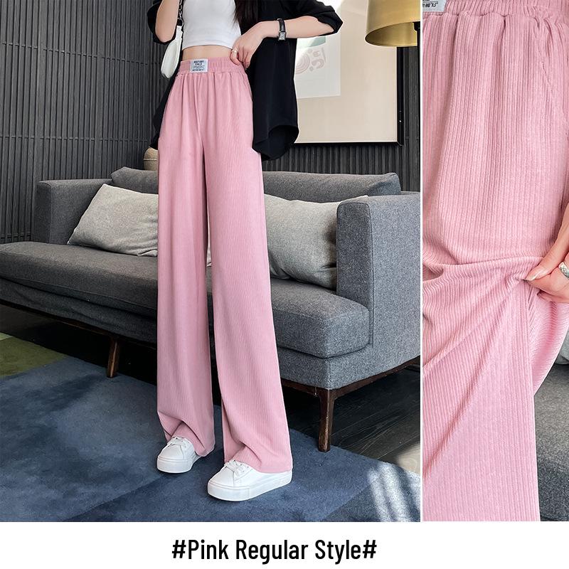 Dámské letní kalhoty s širokými nohavicemi z ledového hedvábí s chladivým efektem - Lehké, ležérní a volné kalhoty