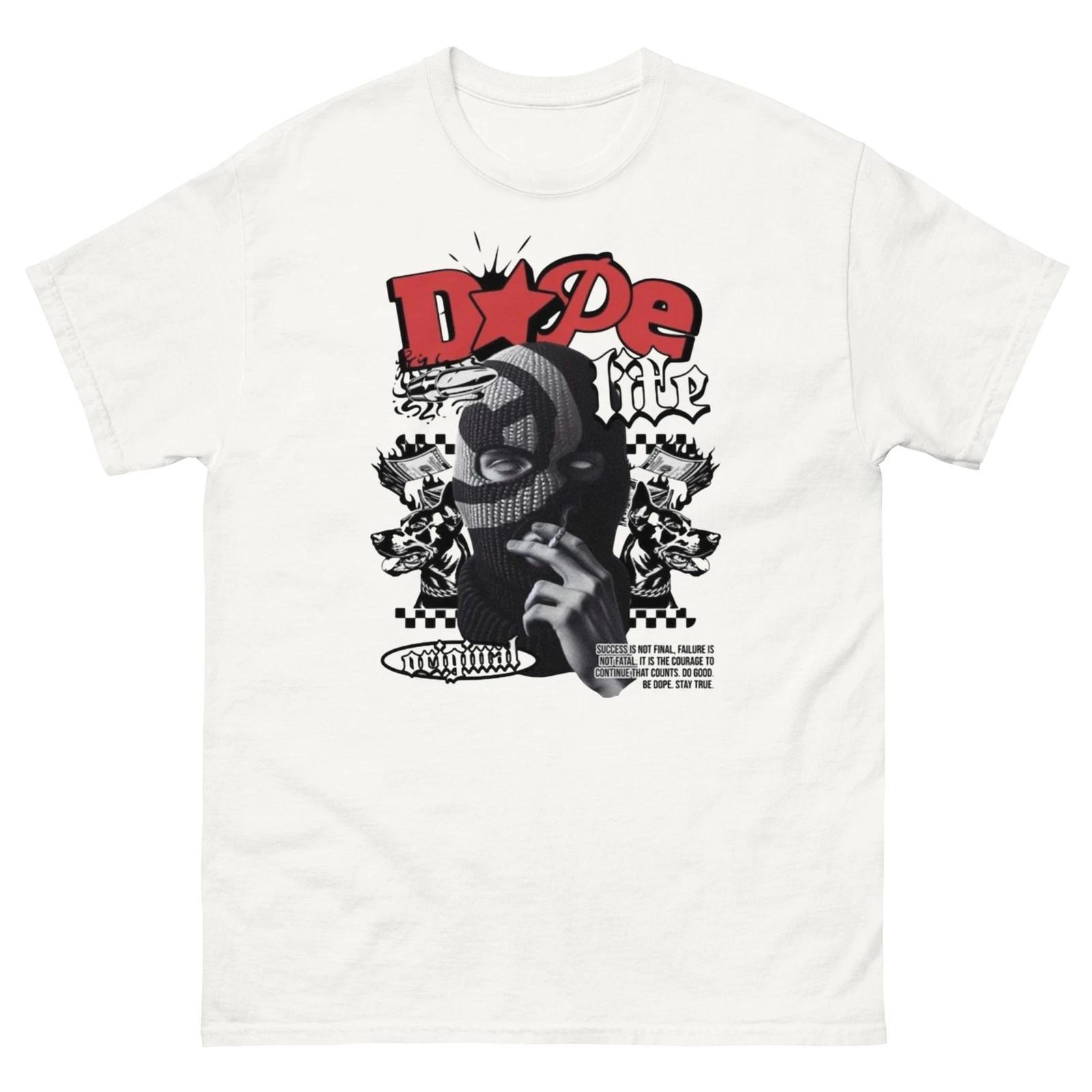 Крутая уличная футболка Dope Life | Хип-хоп Y2K Винтажная графическая футболка с рэп-принтом 3XL