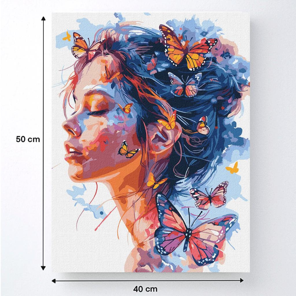 Malowanie Po Numerach Z Ramą Obrazy Do Malowania - Motyle 40X50 Cm