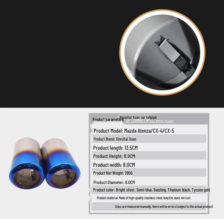 Mazda Atenza/Axela/CX-4/CX-5 Universal Titanium Black Exhaust Tailpipe Set