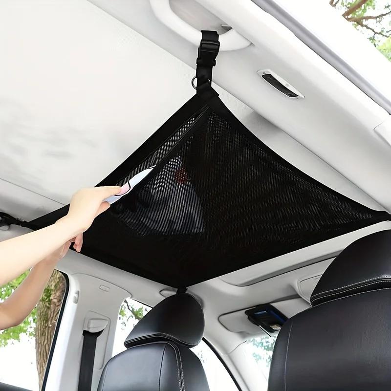 Double Layer Adjustable Roof Luggage Mesh Bag, Roof Storage Bag, Suitable for Cars, Long-distance Travel Storage Bag