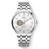 IW Watch Men Skeleton Automatic Mechanical Watches Silver Blue Japan Movement Sapphire Glass Relogios Masculino