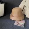 Wealthy Heiress Style Bowknot Bucket Hat Hepburnesque Felt Formal Hat Elegant   Streetwear