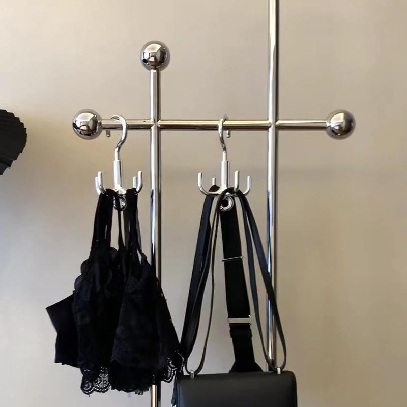 1Pc ABS Rotating Clothes Hook Punch Free 4-Claw Rotation Coat Hanger Belt Organizer Scarf Storage Rack Wardrobe