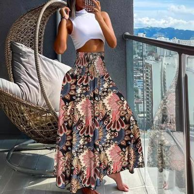Summer Fashion High Waist Slimming Printed Women's Half Skirt for Women