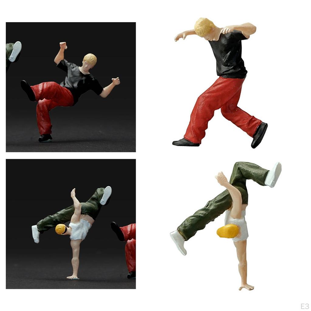 1/64 Figure Resin Doll Street Dancer Tiny People Handpainted for Fairy Garden Sand Table