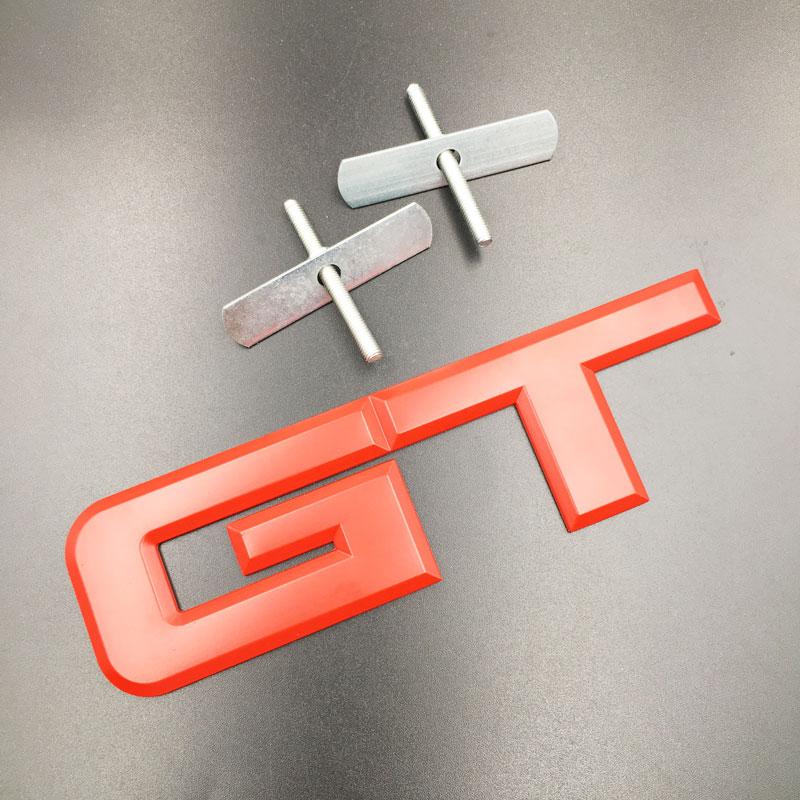 3D Metall Auto Styling GT Emblem Aufkleber Auto Chrom Frontgrill Abzeichen Decal für KIA BMW Ford Shelby GT Alfa Romeo Mercedes tm2