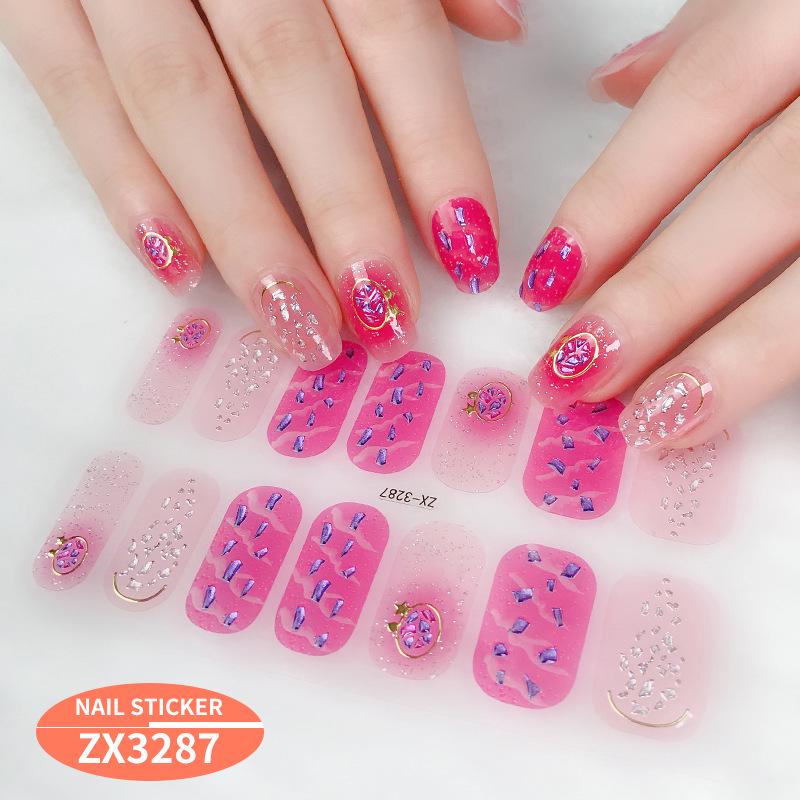 ZX 3D Gel Nail Polish Stickers: Easy-to-Use, Safe, and Healthy Imitation Diamond Adhesive for Stunning Nail Art.