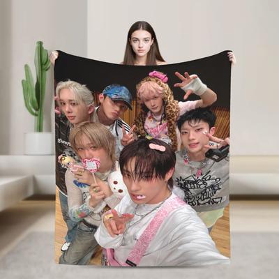 Korean P1Harmony Live Tour Flannel Blanket Winter Soft Throw Blanket for Kids Living Room Funny Bedspread Sofa Bed Cover