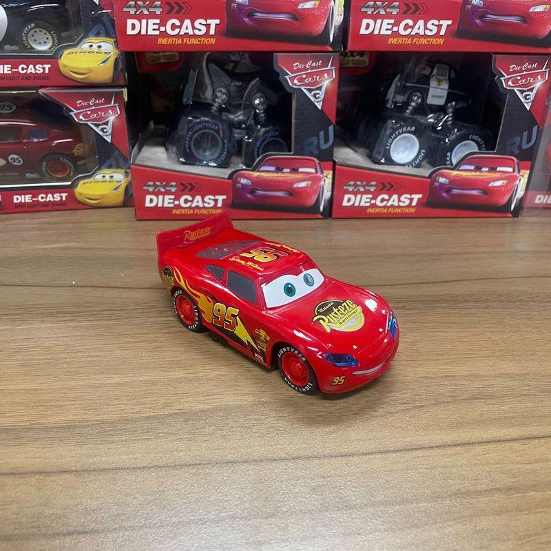 Lightning Mcqueen Model Car Cartoon Q-Version Inertial Pull-Back With Lights And Music Figures Cars Children Toy Gift S 3 Kid Friendly Entertaining