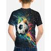 Barn T-shirt Bebis Pojkar Kläder Barn Fotboll Färg Splash Kläder T-shirt Toppskjortor Toppar Kortärmad koreansk pojkskjorta