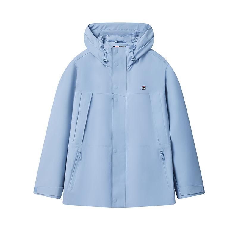 

FILA Heritage Minimalist Casual Trendy Versatile Durable Woven Loose Hooded Jacket Men jackets Sky-Blue F11M548702FBU L