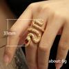 Personality Red CZ Snake Rings for Women Luxury Gold Color Sparkling Paved Crystal Cubic Zirconia Fashion Wedding Jewelry