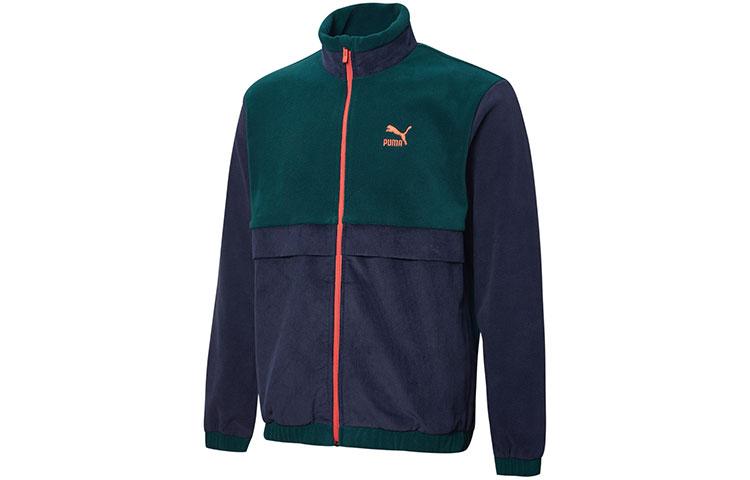 PUMA Velvet Jackets Men s Tweed Blue Stand Collar Thickened 531274-06 S