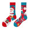 Asymmetric Colorful Christmas Cotton Socks for Couples