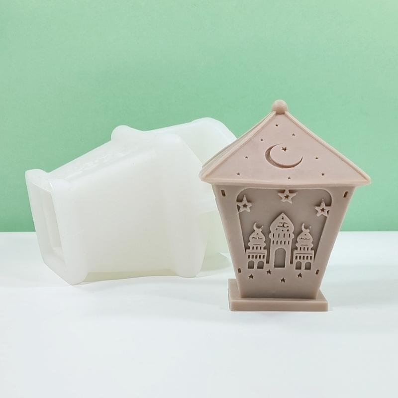 Ramadans Resins Molds 3D Castle Silicone Moulds Handmade Candle Molds DIY Castings Molds for Eid Home Decorations
