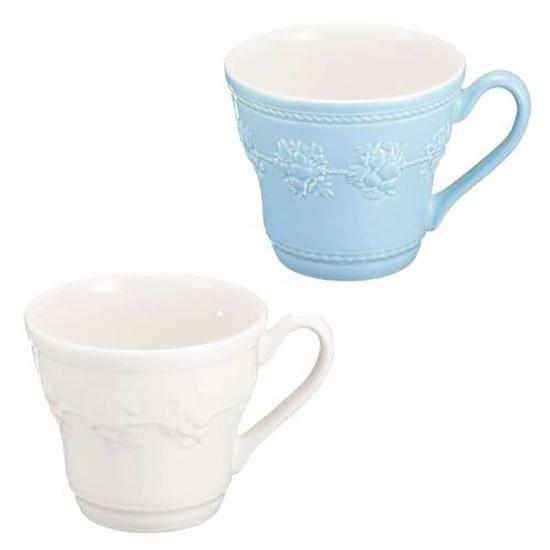Brand official gift wrapping imported product. Wedgwood Festivity mug 350ml pair set (2 pieces) ivoryblue mugs ceramic Christmas present wedding
