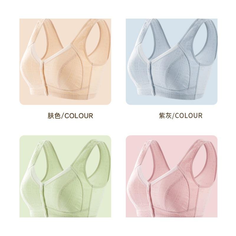 Women S Plus Size Thin Front Closure No Wire Vest Style Bra For Elderly