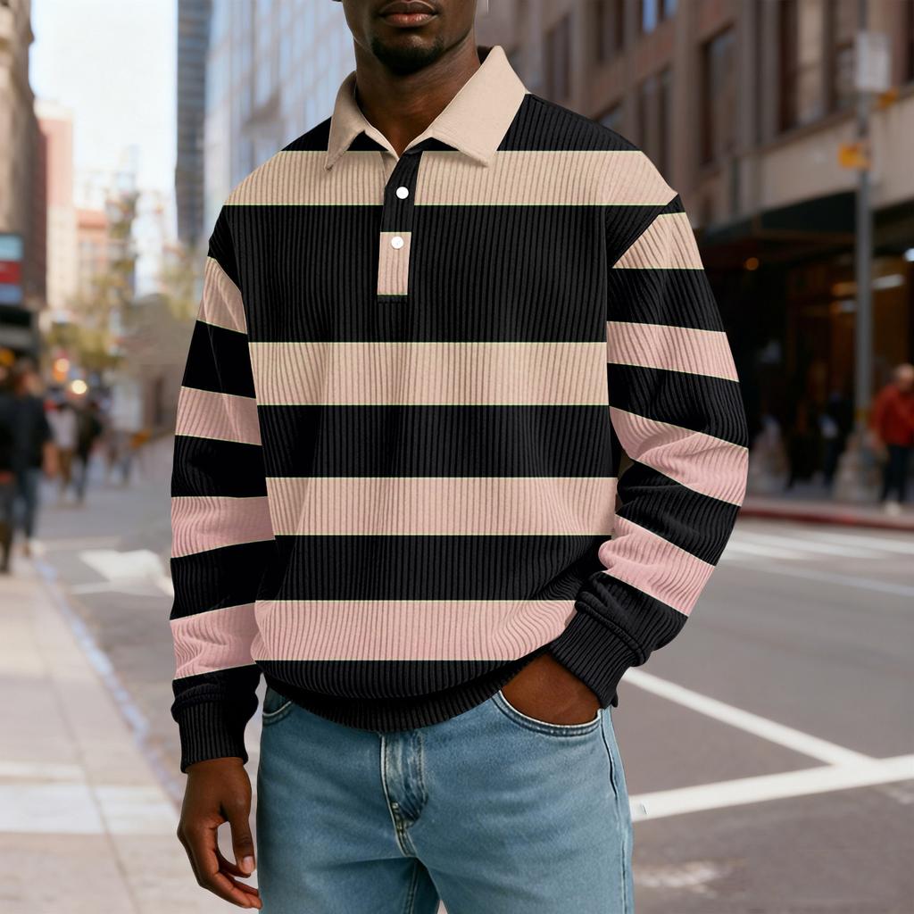 Men's Casual Loose,fitting Top Button,down Collar Long Sleeves