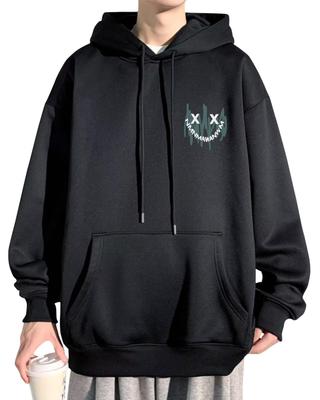 Bligo Plus Size Solid Loose Long Smiley Cute Korean Long Perfect for and Men's Hoodie, Color, Simple, Fit, Sleeves, Popular, Print, Fashionable,