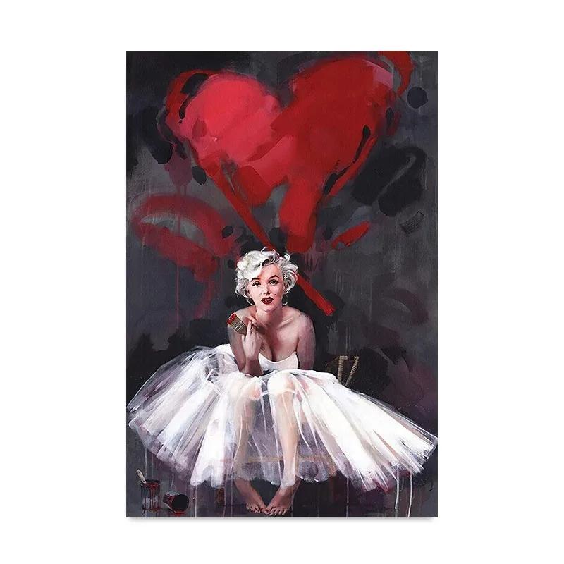 Klasické plátno s filmovou hvězdou Sexy Marilyn Monroe Portrét Plakáty Tisky Nástěnné umění Obraz pro obývací pokoj Domácí dekorace